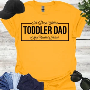 in deep water toddler dad tee gold