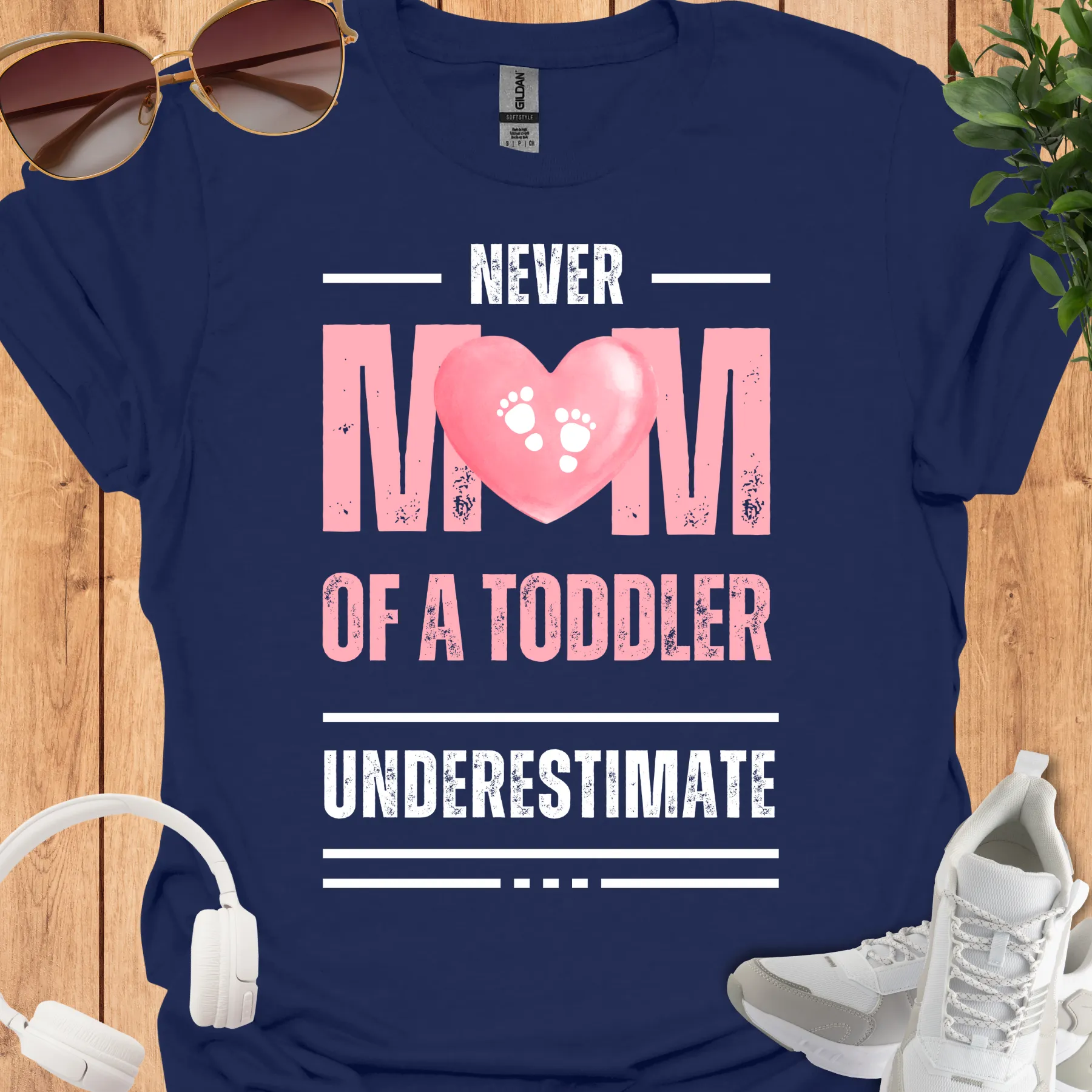 never underestimate toddler mom navy
