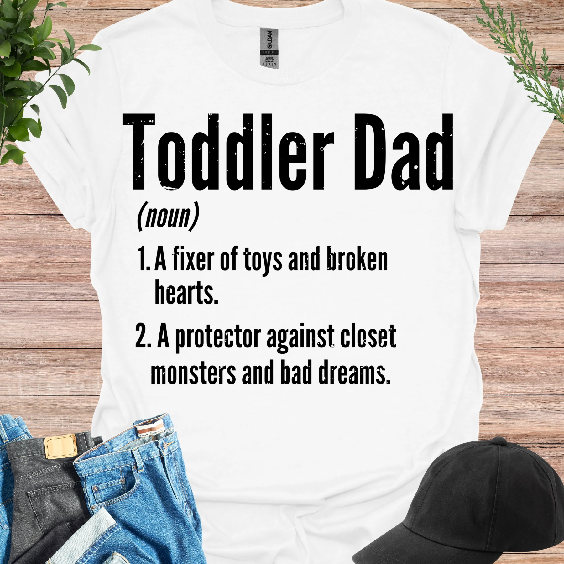 toddler dad noun tee white