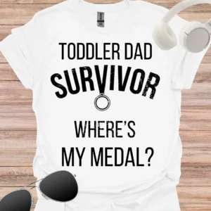 toddler dad survivor tee white