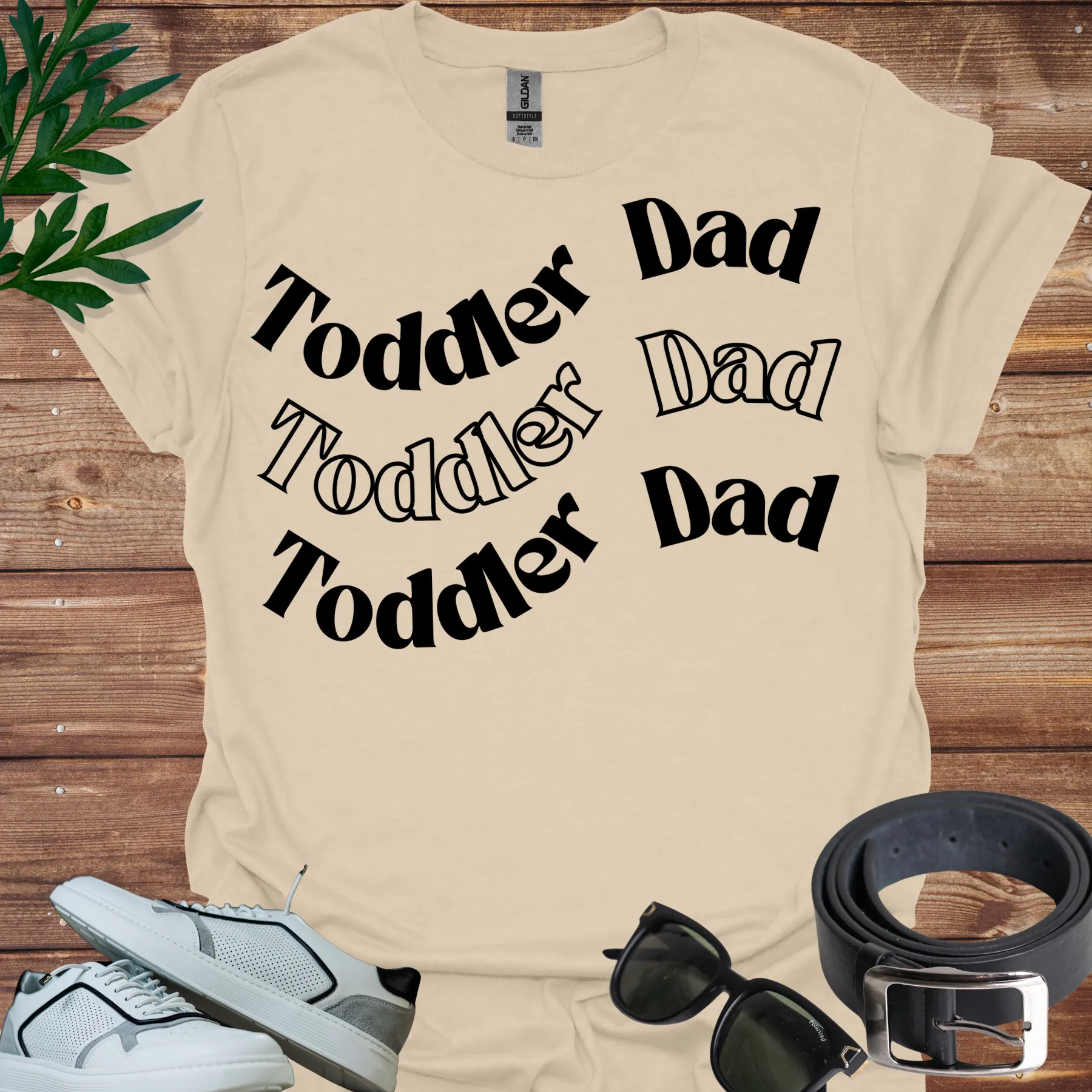 toddler dad shirt wavy design sand