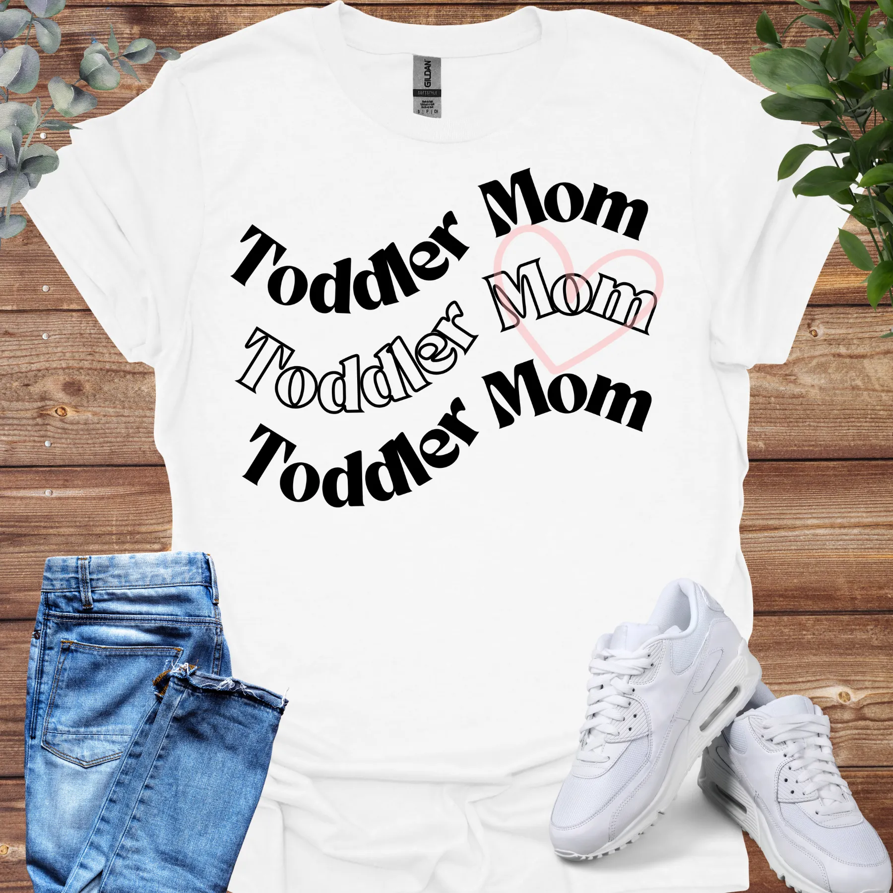 toddler mom wave tee white