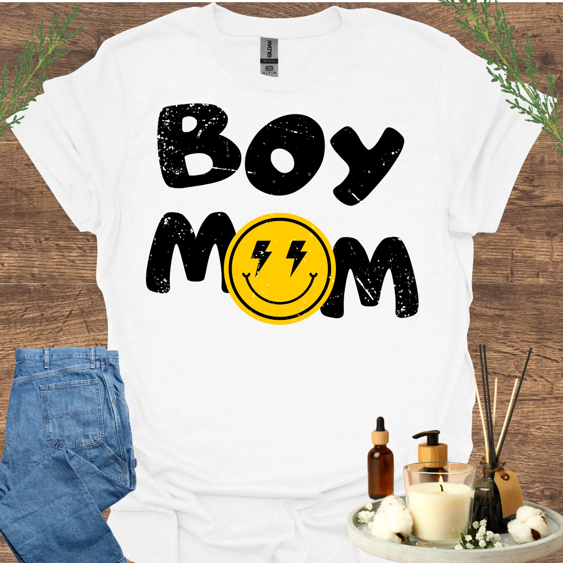 Boy Mom Smiley Shirt