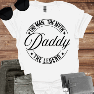 the man, the myth, the legend daddy tee white