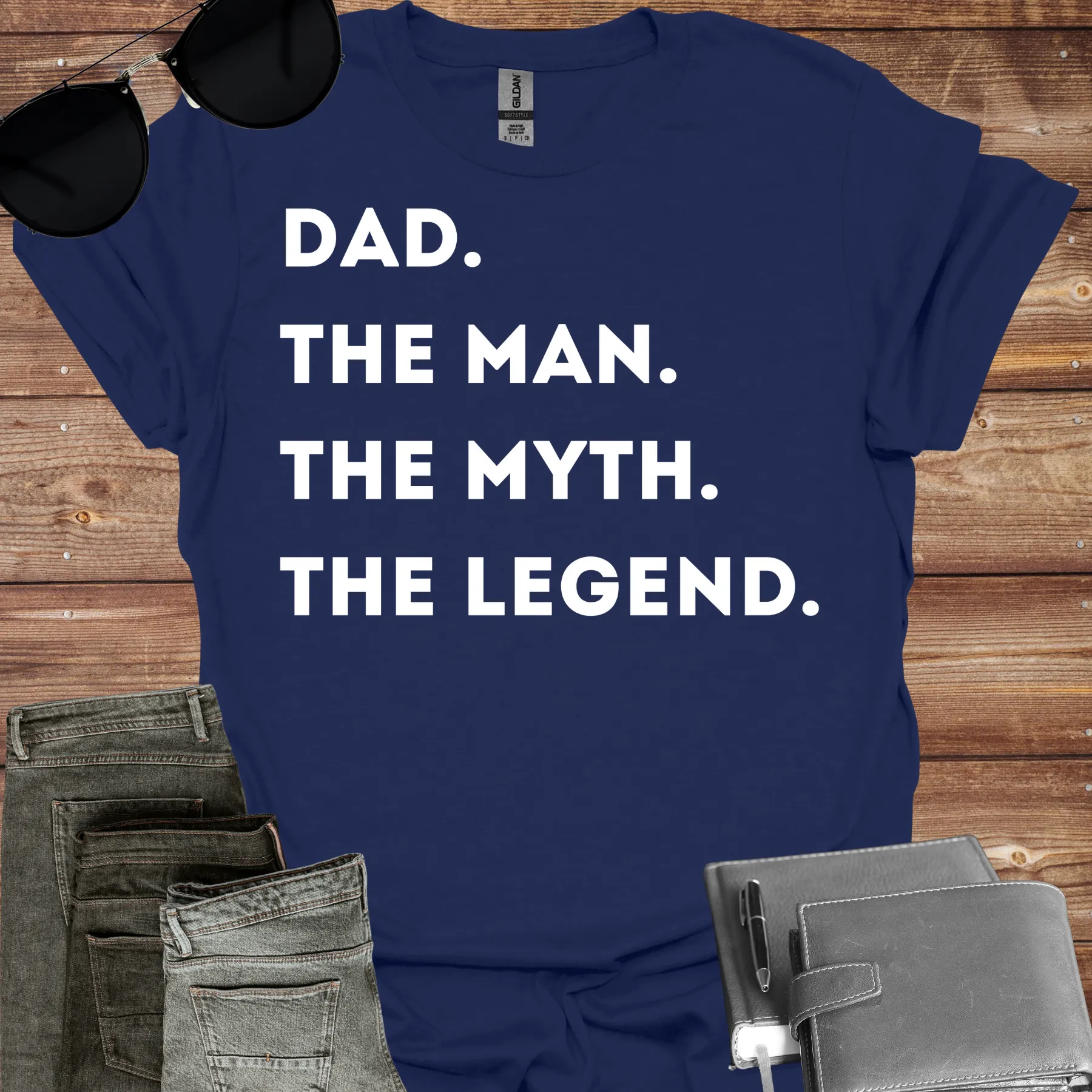 dad- the man, the myth, the legend shirt navy