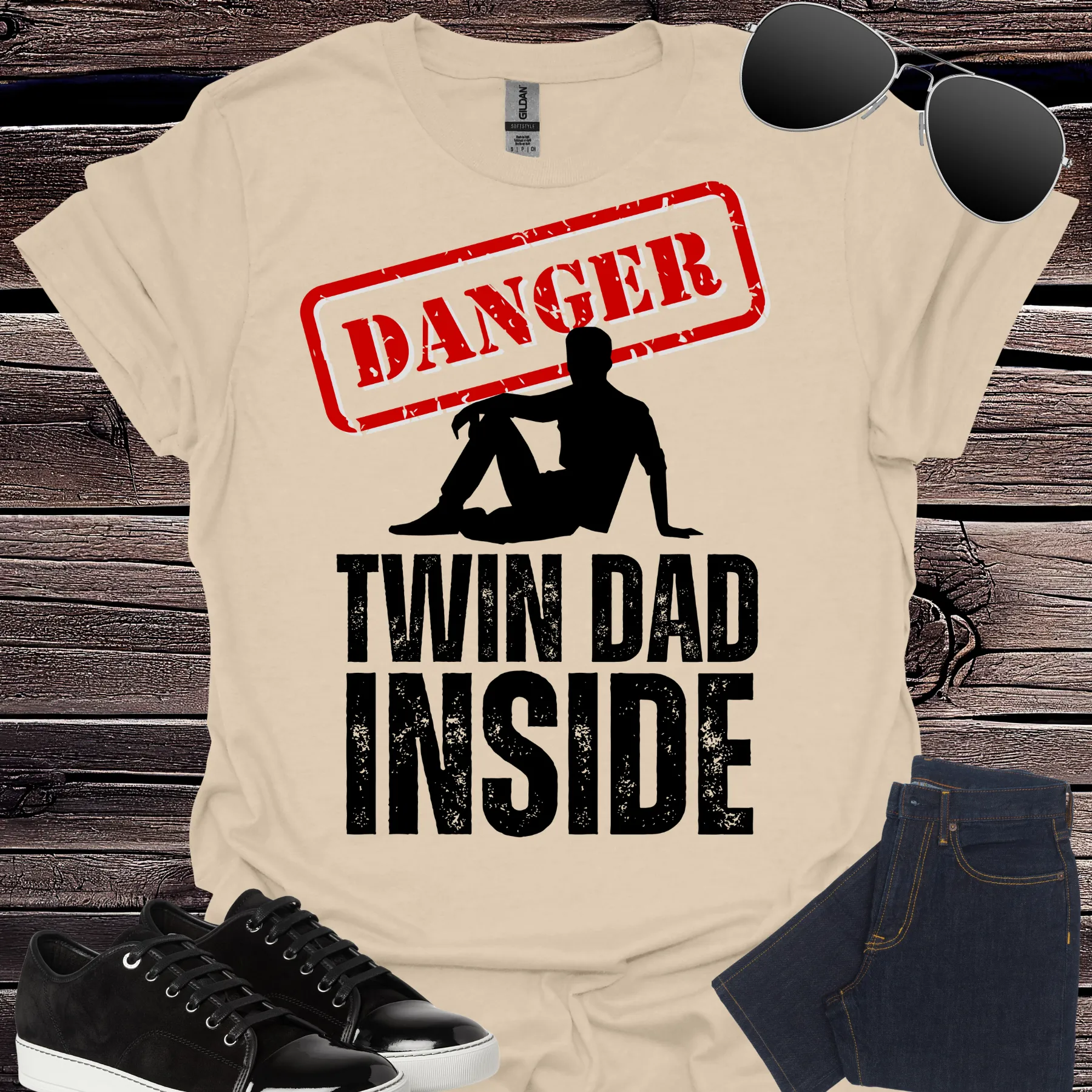 danger twin dad inside tee sand