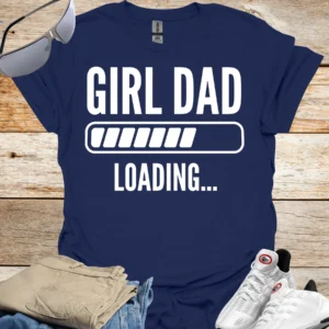 girl dad loading tee navy