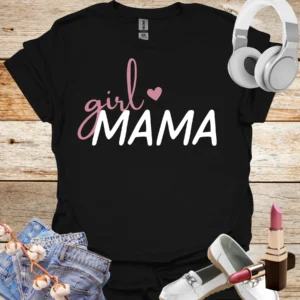 girl mama shirt black