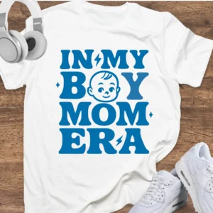 in my boy mom era shirt white