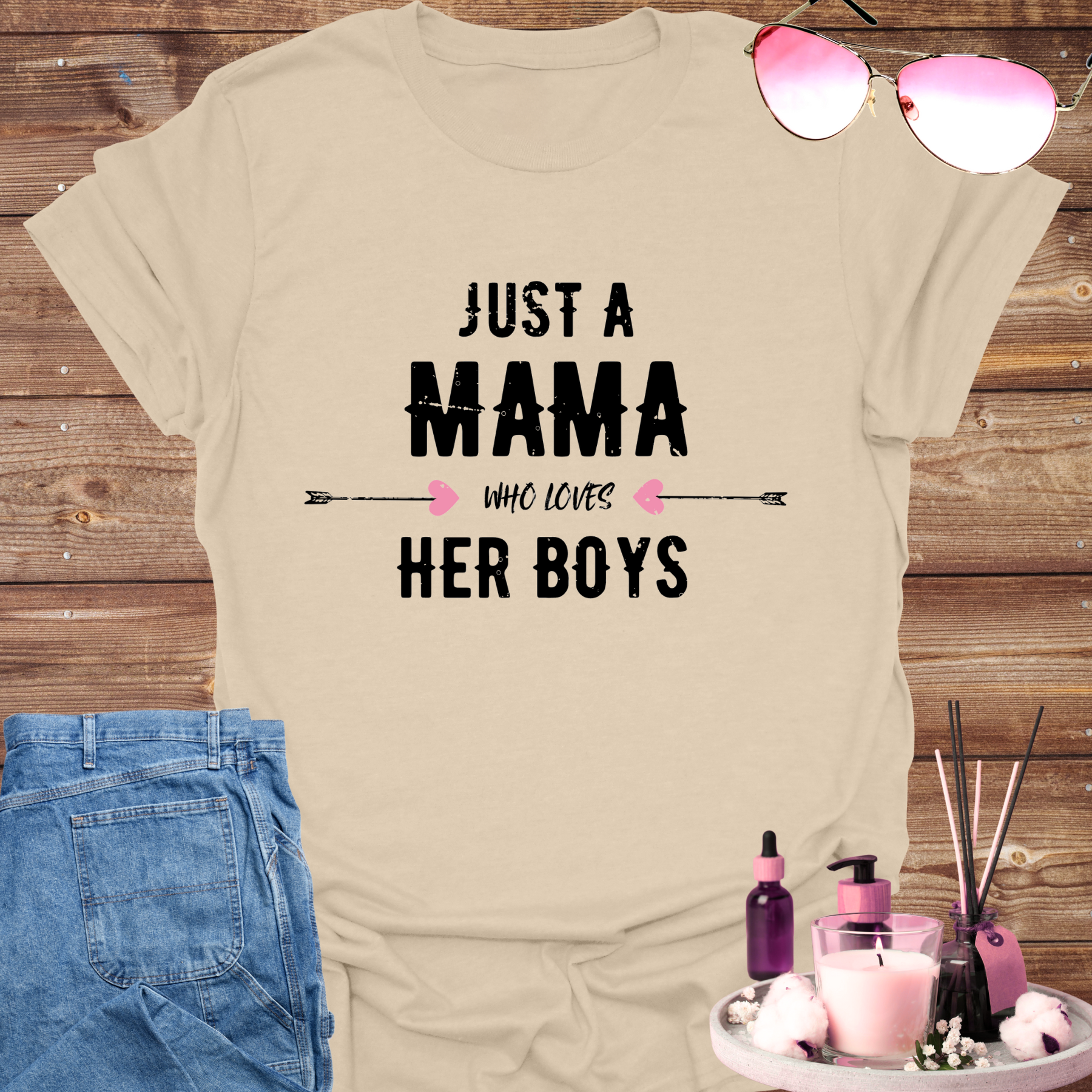 just a mama who loves her boys tee sand