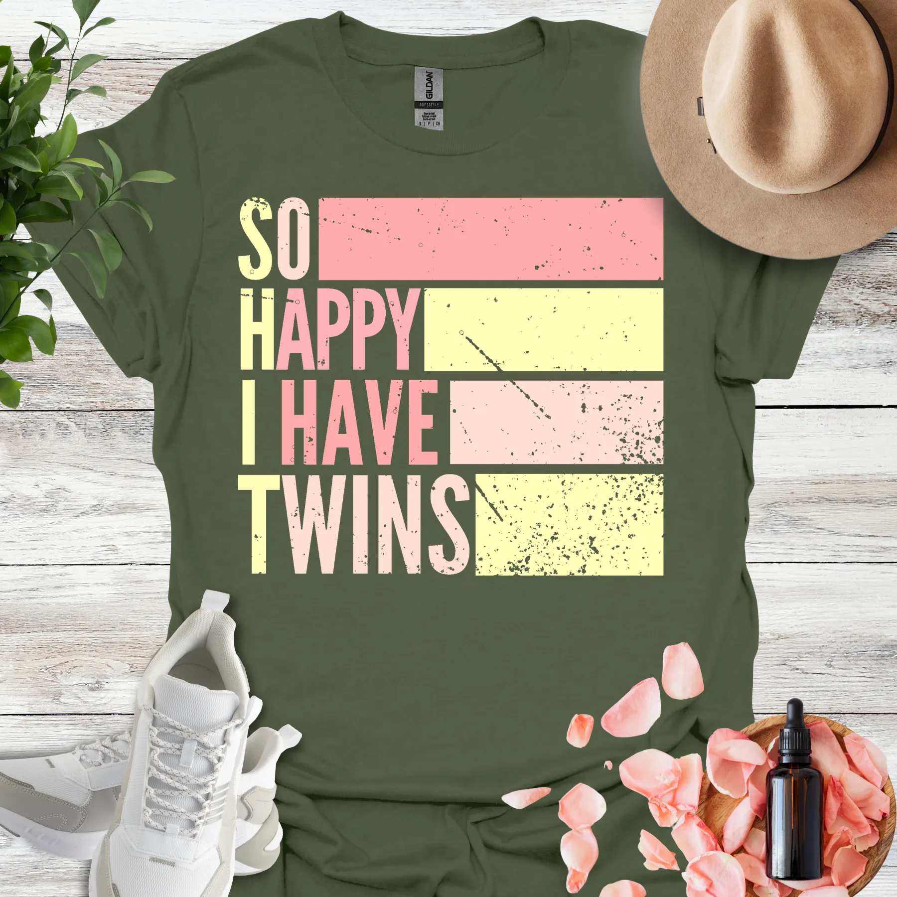 so happy i have twins military green