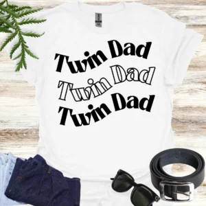 twin dad triple design shirt white