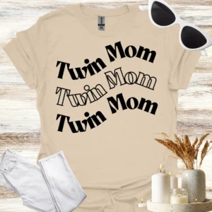 twin mom triple design tee sand